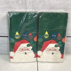 Party House Vintage Christmas Holiday Napkins 2 Packs of 12 3-Ply Napkins Santa